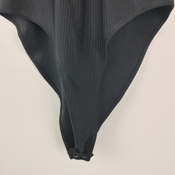 FOREVER 21 | NWT Black Ribbed Hooded Body Suite - Picture 2 of 10